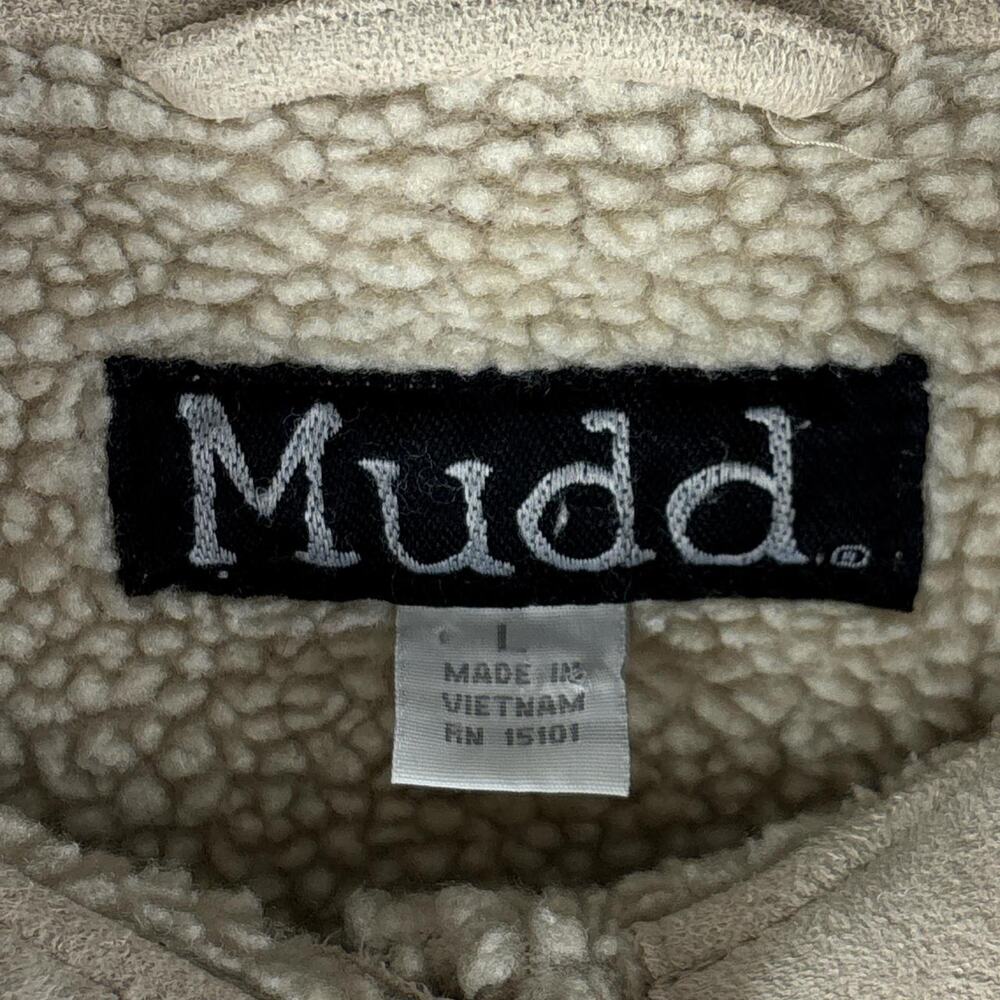Vintage 90’s Mudd Jeans Sherpa Lined Faux Leather Suede Jacket Women’s Size L - Picture 3 of 8